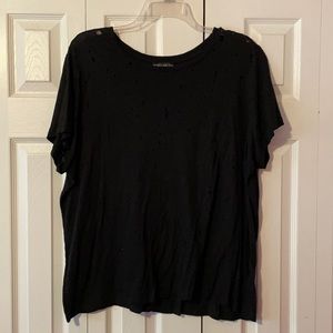 Black Tshirt w/ Pre-Ripped Holes